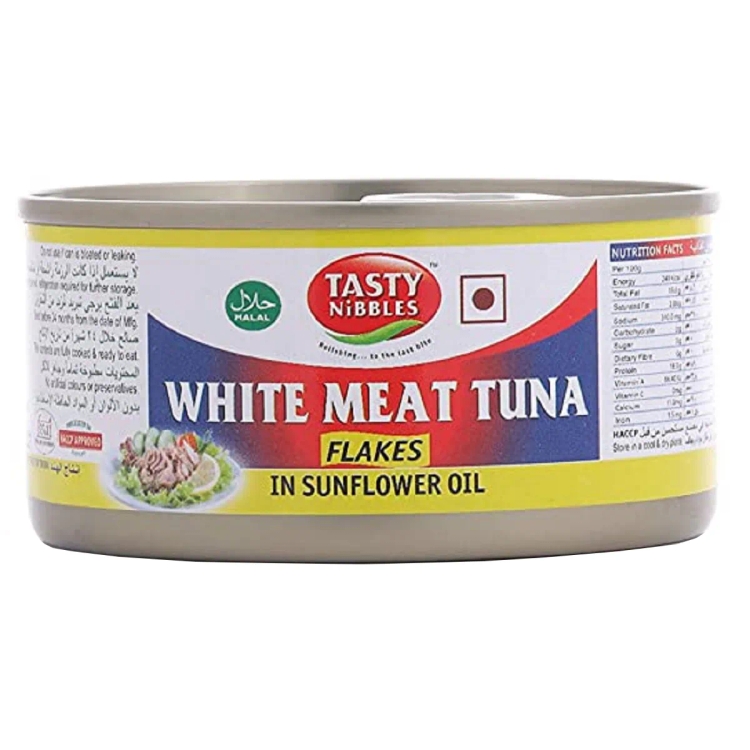 Tasty Nibbles White Meat Tuna Flakes In Sunflower Oil 185g