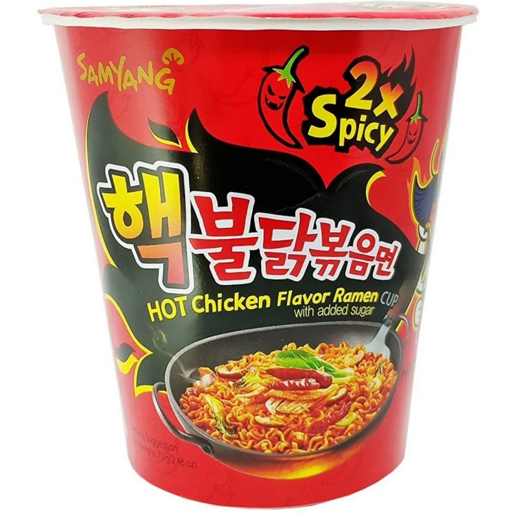 Samyang Hot Chicken 2X Spicy Cup Noodle, 70 Grams
