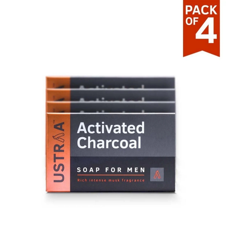 Ustraa Soap Activated Charcol 100Gm 4'S