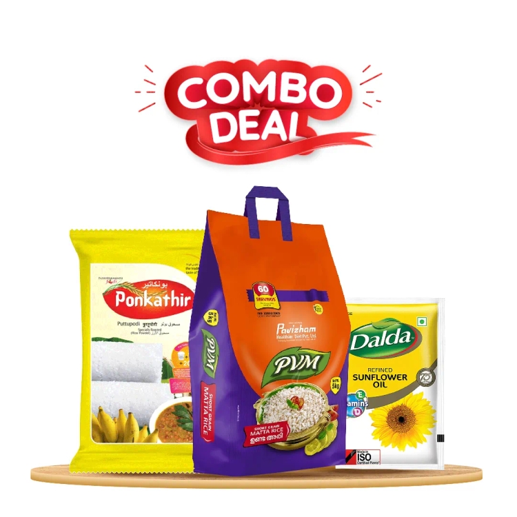 Lulu Grocery Food- Puttu Podi+oil+Rice Pack