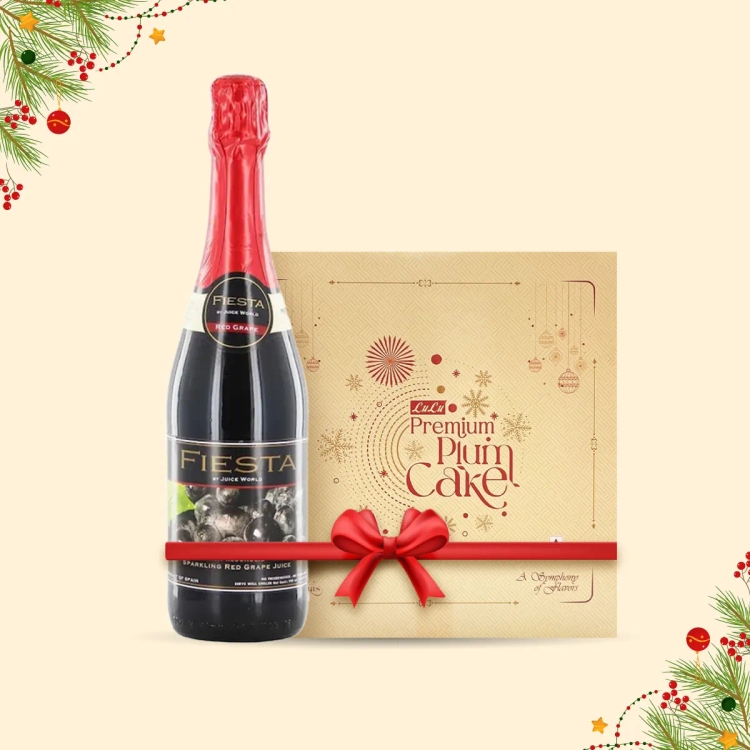 Lulu Premium Plum Cake & Non Alcoholic Sparkling Red Grape Juice