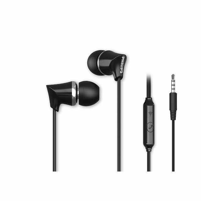 Philips TAE1136BK/94 Wired Earphone with Mic (Black)