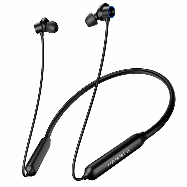 Hammer Splendor In Ear Bluetooth Neckband with Magnetic Earbuds (Black)