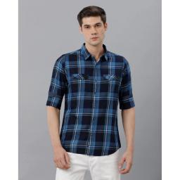 Marco Donateli Mens Blue Checked Casual Shirt Extra Large 6243