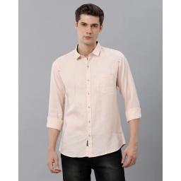 Marco Donateli Mens Peach Solid Casual Shirt