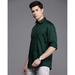 Louis Philippe Men Slim Fit Green Solid Formal Shirt 39 LRSFDSLFJ46483
