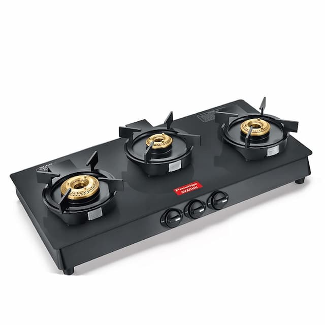 Prestige Svachh Neo Toughened Glasstop Gas Stove Liftable 3 Burners GTSN - 03