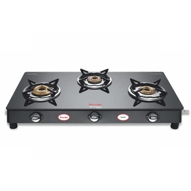 Preethi Sparkle 3 Burner Glass Top Gas Stove