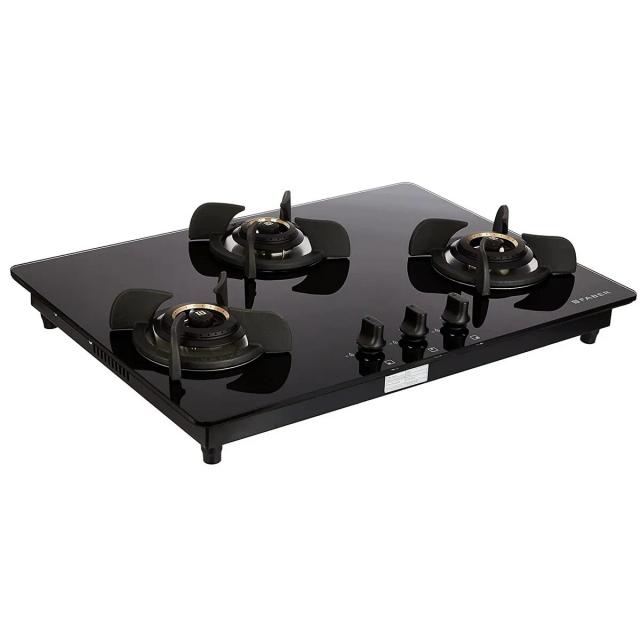 Faber Hob Ultima HT723 CRS BR CI AI Glass Automatic Hob  (3 Burners)
