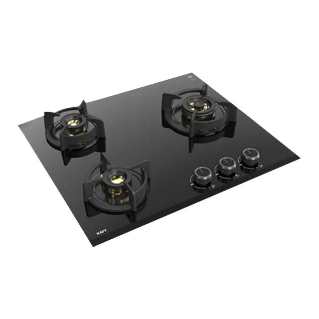 Kaff ASF 603 Tempered Glass Top 3 Burner Automatic Electric Hob Black 