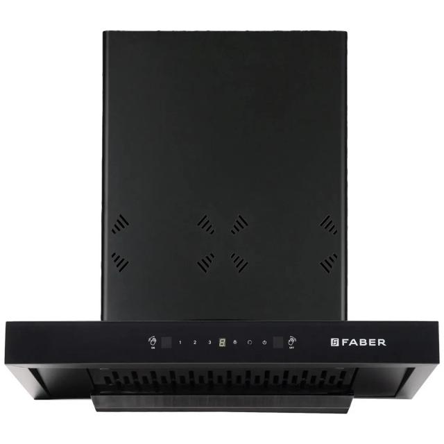 Faber Hood Cygnus IN 3D HC SC FL BK 60 Auto Clean Wall Mounted Chimney  (Black 1400 CMH)