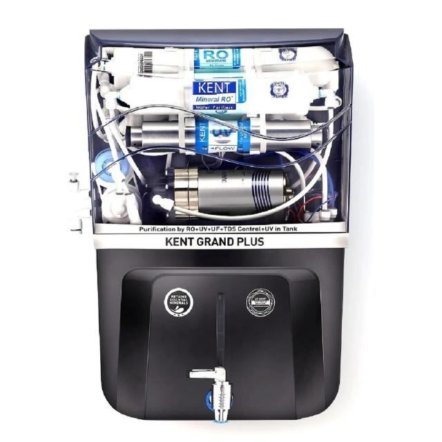Kent Water Purifier Grand Plus Black RO+UV+UF+TDS 