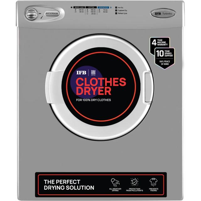 IFB 5.5 kg Fully Automatic Front Load Dryer TURBO DRY EX Silver