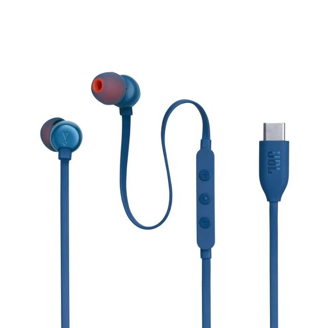 JBL Tune 310 Wired in-Ear Type C Headphones with Digital-to-Analog Converter (Blue)