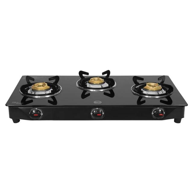 BPL Glass Top with Nylon Base Knobs Gas Stove (3 Burner)