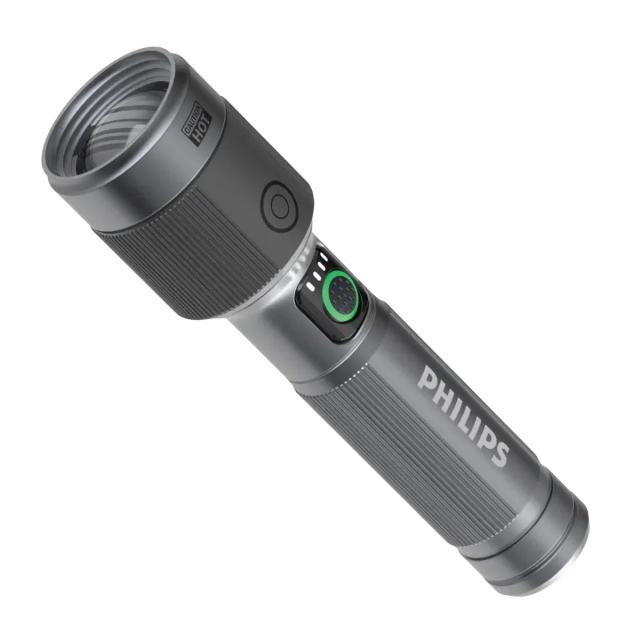 Philips Aircraft Aluminium Alloy 16.2cms Zoom LED Rechargeable Flashlight SFL2101/56