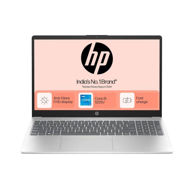 HP Intel Core i5-1235U (8 GB/512GB SSD/Windows 11 Home) 15-fd0070TU Thin and Light Laptop (39.6 cm (15.6 inch) Natural Silver,1.59 kg)  