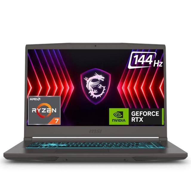 MSI Thin A15 Ryzen 7-7735HS (16 GB/1TB SSD/Windows 11 Home/4 GB Graphics/NVIDIA GeForce RTX 3050) Thin A15 B7UC-067IN Gaming Laptop (39.62 cm (15.6 Inch), Cosmos Gray,1.86 Kg)